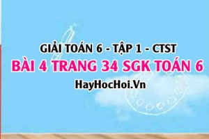 Giải bài 4 trang 34 Toán 6 Tập 1 SGK Chân trời sáng tạo